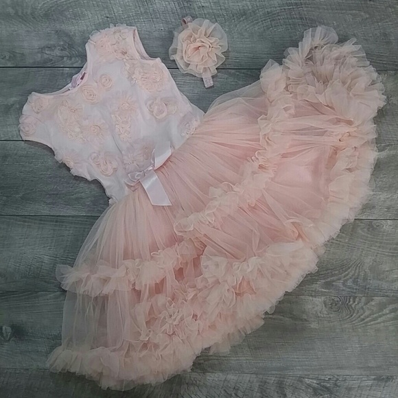 Popatu Other - Popatu 6X/7 peach tutu dress & headband